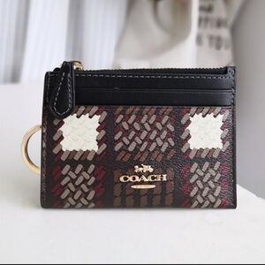 Coach Mini Skinny ID Card Case Plaid Print CNO18 $88